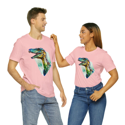 Stained Glass Velociraptor - Short Sleeve Tee